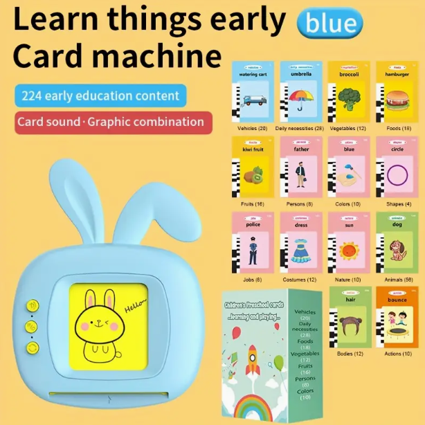 Small Model Bunny Talking Flash Cards（blue/pink）