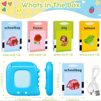 Talking Flash Cards for Toddlers 3 4 5 6 Years Old, Language Learning with 254 Words, Pocket Speech And Autism Playthings, Children's Sensory Educational Device,