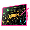 20 Inch LCD Writing Tablet, Colorful Screen Rechargeable Doodle Board Toddler Educational Toys for 3 4 5 6 Years Old Boys Girls Reusable Portable Drawing Tablet Christmas Toys Gifts for Kids，pink