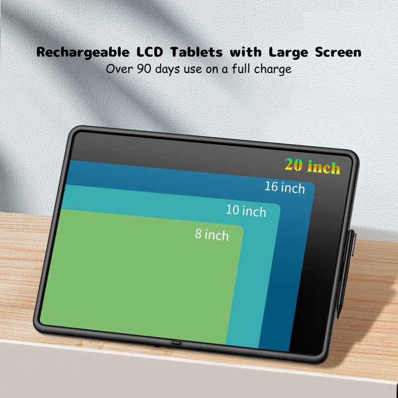 15-inch Rechargeable LCD Drawing Tablet for Kids,  black