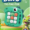 Electronic Cute Dinosaur Tic-Tac-Toe Game, Smart AI Handheld Game Console, Multiple Game Modes to Train Memory and Reaction Skills, Portable Educational Toy, Blue Version (Batteries Not Included)