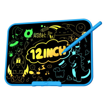 Small Model LCD Writing Tablet for Kids, 12 Inch Large Kids Drawing Pad, Rechargeable and Mess Free Coloring Kids Drawing Tablet, painting accessoryDoodle Board, Learning Toys for 3＋Year Old Boys Girls Birthday  easter gift with Quick Erase Button Blue