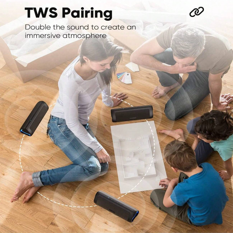 Wireless Speaker With HD Sound, IPX5 Portable Wireless, Up To 24H Playtime, TWS Pairing, BT5.3, For Home/Party/Outdoor/Beach, Electronic Gadgets, Birthday Gift (Black)