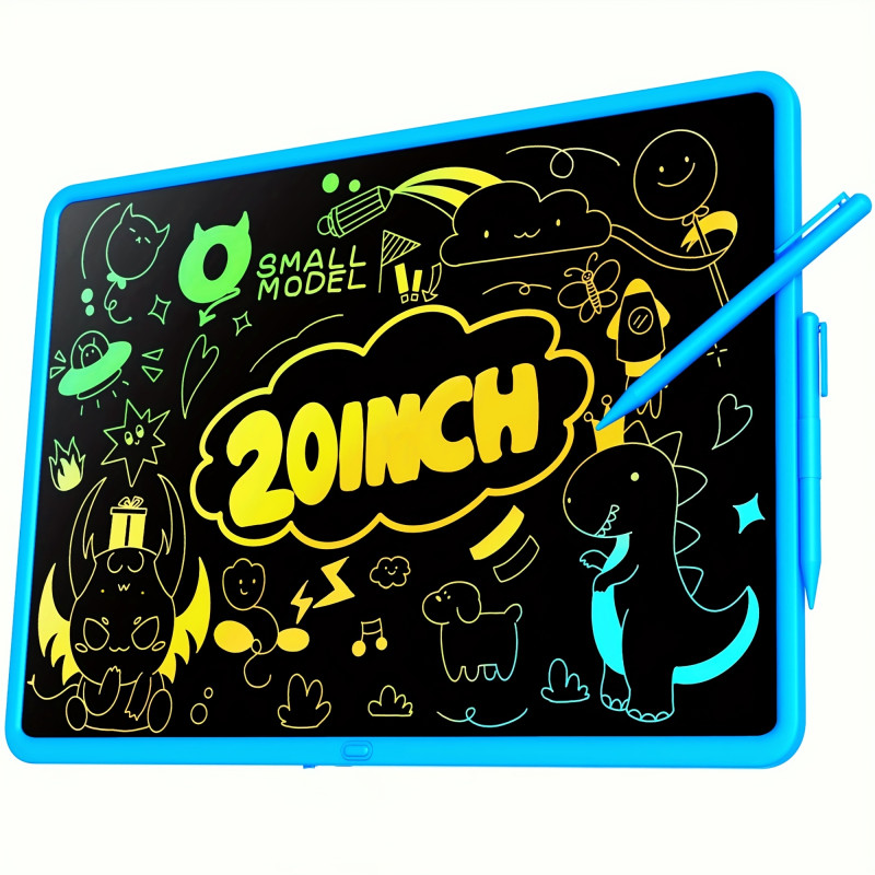 20 Inch  LCD Writing Tablet,  Colorful Screen Rechargeable Doodle Board Toddler Educational Toys for 3 4 5 6 Years Old Boys Girls Reusable Portable Drawing Tablet Christmas Toys Gifts for Kids，blue