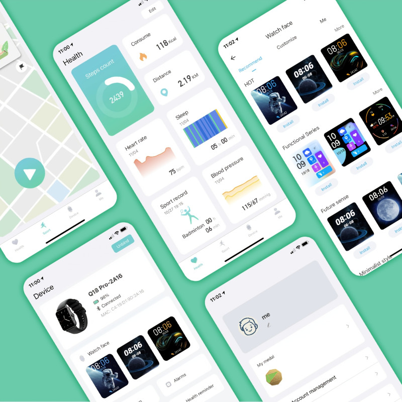 Smartwatch for Women/Men, 1.69-inch Fitness Tracker, Supports Answering/Making Calls, Wireless/Sleep Tracker/100 Sports Modes, Fitness Watch Compatible with Android and iPhone