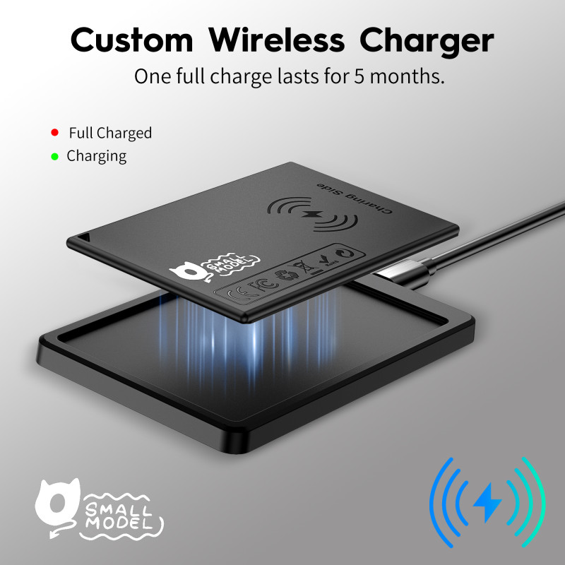 Wallet Tracker Card Air-Tag (iOS Only) - Work with Apple Find My, Bluetooth Tracker Smart Card Wallet Finder, 0.08in Slim, Item Locator for Luggage Tags, Passports, Purse.Starlight Gray