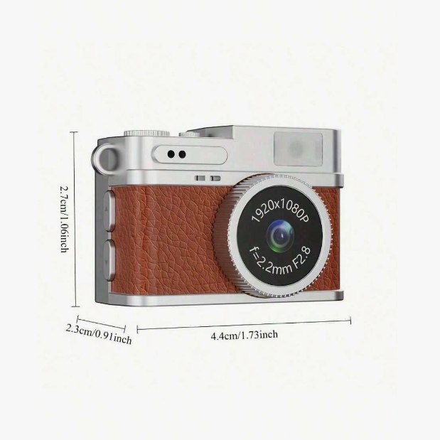 Retro-style Mini Wearable Photography Device.Features switchable filters, flash, and video recording capabilities, equipped with a 0.96-inch IPS display and LED fill light.