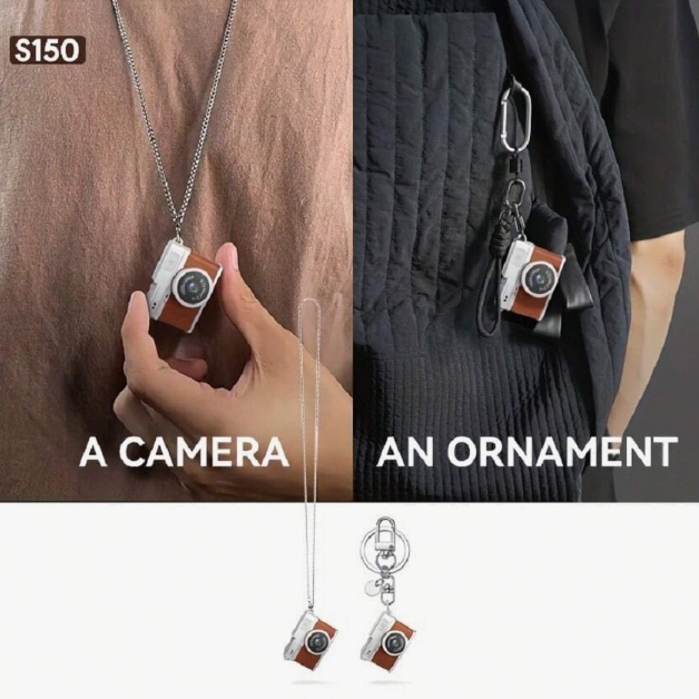 Retro-style Mini Wearable Photography Device.Features switchable filters, flash, and video recording capabilities, equipped with a 0.96-inch IPS display and LED fill light.