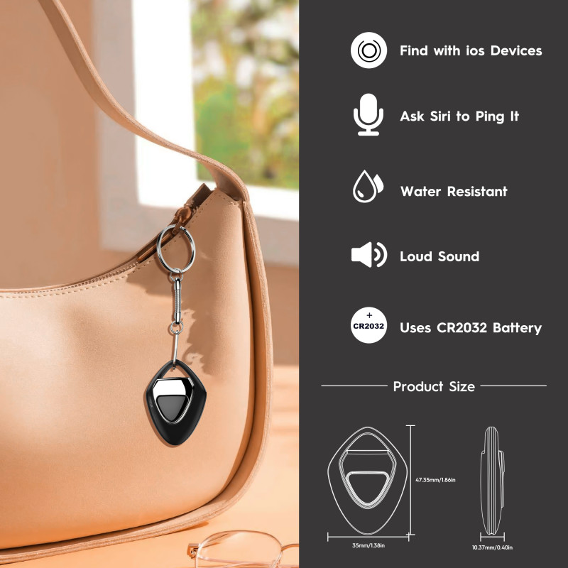 Tag Air Tracker, Trackers Like Airtgas, Luggage Tracker Works with Apple Find My [ iOS ONLY ], Key Finder Locator with Sound, 0.3oz, for (Car) Keys, Backpack, Pets, Kids