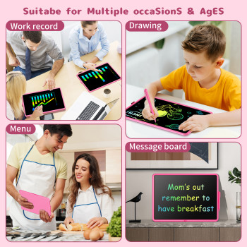 15-inch Rechargeable LCD Drawing Tablet for Kids, pink