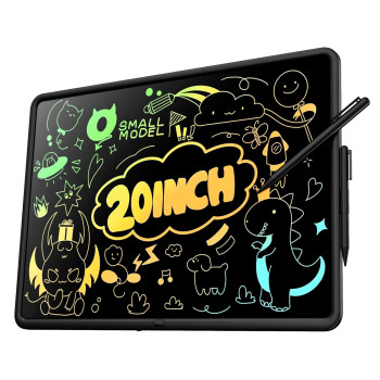 20 Inch LCD Writing Tablet, Colorful Screen Rechargeable Doodle Board Toddler Educational Toys for 3 4 5 6 Years Old Boys Girls Reusable Portable Drawing Tablet Christmas Toys Gifts for Kids, black